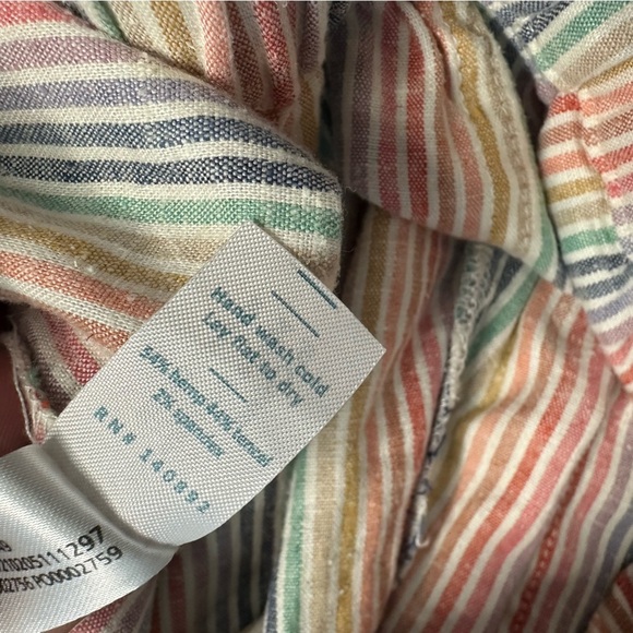 Marine Layer Karleigh Belted Short Rainbow Stripe Small pull on hemp high rise - Picture 10 of 13